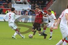 2. BL - FC Ingolstadt 04 - 1. FC Kaiserslautern - Pascal Groß (10) wird von Ruben Jenssen gefoult rechts