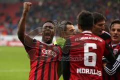2. Bundesliga - FC Ingolstadt 04 - 1. FC Union Berlin - Andre Mijatović (4) köpft zum 3:3 Tor Jubel, Roger de Oliveira Bernardo (8) schreit