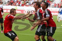 2. Bundesliga - FC Ingolstadt 04 - SV Darmstadt 98 - Fallrückzieher Karl-Heinz Lappe (25) Tor zum Unentschieden, Jubel hinten Marvin Matip (34), Stefan Lex (14), Benjamin Hübner (5), Konstantin Engel (20)