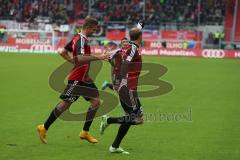 2. Bundesliga - FC Ingolstadt 04 - VfL Bochum - Moritz Hartmann (9) rechts Tor zum 1:0 für Ingolstadt Jubel, Lukas Hinterseer (16)