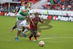 2. Bundesliga -  Saison 2014/2015 - FC Ingolstadt 04 - SpVgg Greuther Fürth - Zweikampf links Benedikt Röcker und rechts Mathew Leckie (7)