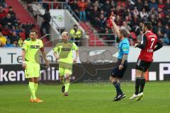 2. Bundesliga - Fußball - FC Ingolstadt 04 - Fortuna Düsseldorf - Stefan Lex (14, FCI) wird von Adam Bodzek (Fortuna 13) gefoult, und es gibt Elfmeter