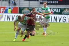 2. Bundesliga -  Saison 2014/2015 - FC Ingolstadt 04 - SpVgg Greuther Fürth - Zweikampf links Thomas Pledl und rechts Mathew Leckie (7)