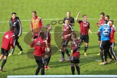 2. Bundesliga - FC Ingolstadt 04 - Eintracht Braunschweig - Lukas Hinterseer (16) sing die Fans zum HUMBA auf der Fankurve Jubel Sieg Megaphon Tanz