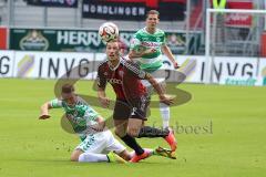 2. Bundesliga -  Saison 2014/2015 - FC Ingolstadt 04 - SpVgg Greuther Fürth - Zweikampf links Thomas Pledl und rechts Mathew Leckie (7)