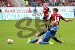 2. Bundesliga - FC Ingolstadt 04 - Eintracht Braunschweig - Schuß aufs Tor Stefan Lex (14), Saulo Igor Decarli stört