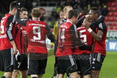 2. Bundesliga - Fußball - FC Ingolstadt 04 - TSV 1860 München - Tor Jubel zum 1:0 rechts Roger de Oliveira Bernardo (8, FCI) schreit