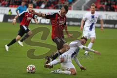 2. Bundesliga - FC Ingolstadt 04 - Erzgebirge Aue - Pascal Groß (10) wird von den Beinen geholt