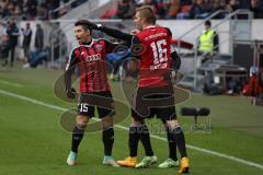 2. Bundesliga - FC Ingolstadt 04 - VfL Bochum - Moritz Hartmann (9) schießt auf das Tor und erzielt das 1:0 Tor Jubel, Lukas Hinterseer (16) Danilo Soares Teodoro (15)