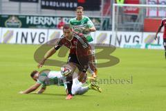 2. Bundesliga -  Saison 2014/2015 - FC Ingolstadt 04 - SpVgg Greuther Fürth - Zweikampf links Thomas Pledl und rechts Mathew Leckie (7)