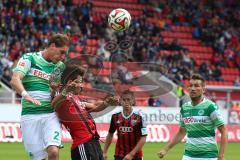 2. Bundesliga -  Saison 2014/2015 - FC Ingolstadt 04 - SpVgg Greuther Fürth - Kopfballduell links Benedikt Röcker und links Alfredo Morales (6)