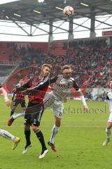 2. Bundesliga - Fußball - FC Ingolstadt 04 - SV Sandhausen - Kopfballduell Lukas Hinterseer (16, FCI) und rechts Florian Hübner SV