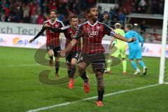 2. Bundesliga - Fußball - FC Ingolstadt 04 - Fortuna Düsseldorf - mitte Marvin Matip (34, FCI) köpft in der letzten Minute zum Sieg 3:2 Tor Jubel, Stefan Lex (14, FCI) und hinten Andre Mijatović (4, FCI)