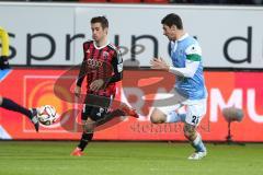 2. Bundesliga - Fußball - FC Ingolstadt 04 - TSV 1860 München - Stefan Lex (14, FCI) rechts Christopher Schindler