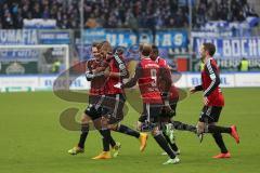 2. Bundesliga - FC Ingolstadt 04 - VfL Bochum - links Lukas Hinterseer (16) erzielt das 2:0 für Ingolstadt, Jubel Tor Mathew Leckie (7) Roger de Oliveira Bernardo (8) Konstantin Engel (20)