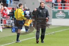 2. BL - Saison 2014/2015 - FC Ingolstadt 04 - FSV Frankfurt - Ralph Hasenhüttl (Trainer FC Ingolstadt 04) freut sich über den 2:0 Sieg - Foto: Jürgen Meyer