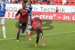 2. Bundesliga - FC Ingolstadt 04 - SV Darmstadt 98 - Fallrückzieher Karl-Heinz Lappe (25) Tor zum Unentschieden, Jubel hinten Marvin Matip (34), Lappe macht Handstandüberschlag