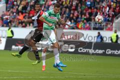 2. Bundesliga -  Saison 2014/2015 - FC Ingolstadt 04 - SpVgg Greuther Fürth - Kopfballduell links Marvin Matip (34) und rechts Benedikt Röcker