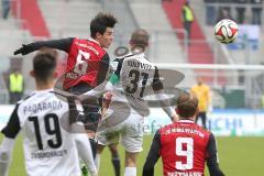 2. Bundesliga - Fußball - FC Ingolstadt 04 - SV Sandhausen - oben rechts Alfredo Morales (6, FCI) und Stefan Kulovits