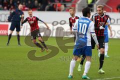 2. Bundesliga - FC Ingolstadt 04 - VfL Bochum - links Lukas Hinterseer (16) erzielt das 2:0 für Ingolstadt, Jubel Tor, rechts Moritz Hartmann (9)
