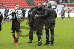 2. Bundesliga - Fußball - FC Ingolstadt 04 - SV Sandhausen - Spiel ist aus, Niederlage für den Tabellenführer 1:3, Vorsitzender des Vorstandes Peter Jackwerth (FCI)  und Cheftrainer Ralph Hasenhüttl (FCI)