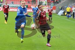 2. Bundesliga - FC Ingolstadt 04 - Eintracht Braunschweig - Laufduell Saulo Igor Decarli und rechts Stefan Lex (14)