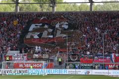 2. Bundesliga - Fußball - FC Ingolstadt 04 - RB Leipzig - Fans im ausverkauften Stadion Audi Sportpark, Choreographie für Ralph Gunesch (26, FCI) bei der Aufstellung, Einmarsch Aufstellung