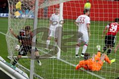 2. Bundesliga - FC Ingolstadt 04 - 1.FC Kaiserslautern -  Lukas Hinterseer #16 rot FC Ingolstadt 04 mit dem 1:0 Führungstreffer - Sippel Tobias Torwart Kaiserslautern - Foto: Jürgen Meyer
