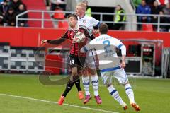 2. BL - Saison 2014/2015 - FC Ingolstadt 04 - FSV Frankfurt - Stefan Lex (#14 FC Ingolstadt 04) - Balitsch Hanno FSV Frankfurt #2 - Foto: Jürgen Meyer