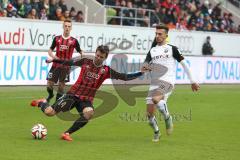 2. Bundesliga - Fußball - FC Ingolstadt 04 - SV Sandhausen - Flanke Stefan Lex (14, FCI) und rechts Leart Paqarada