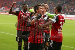 2. Bundesliga - FC Ingolstadt 04 - 1. FC Union Berlin - Andre Mijatović (4) köpft zum 3:3 Tor Jubel, Roger de Oliveira Bernardo (8) Alfredo Morales (6)