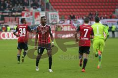 2. Bundesliga - FC Ingolstadt 04 - 1. FC Union Berlin - Andre Mijatović (4) köpft zum 3:3 Tor Jubel, Roger de Oliveira Bernardo (8)