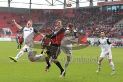 2. Bundesliga - Fußball - FC Ingolstadt 04 - SV Sandhausen - Kopfballduell Lukas Hinterseer (16, FCI) und rechts Florian Hübner SV