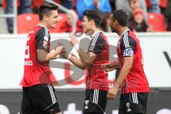 2. Bundesliga - Fußball - FC Ingolstadt 04 - FSV Frankfurt - Tor Jubel 1:0 Ingollstadt Torschütze links Benjamin Hübner (5, FCI) mit Alfredo Morales (6, FCI)