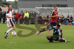 2. Bundesliga - FC Ingolstadt 04 - Saison 2014/2015 - Saisoneröffnung mit Mannschaftsvorstellung - Fanmannschaft gegen 1. Mannschaft Showspiel - Stefan Lex (14) mit Tor gegen Torwart Bayram Abanoz