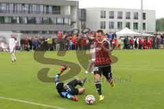 2. Bundesliga - FC Ingolstadt 04 - Saison 2014/2015 - Saisoneröffnung mit Mannschaftsvorstellung - Fanmannschaft gegen 1. Mannschaft Showspiel - Karl-Heinz Lappe (25) überwindet Torwart Bayram Abanoz