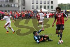 2. Bundesliga - FC Ingolstadt 04 - Saison 2014/2015 - Saisoneröffnung mit Mannschaftsvorstellung - Fanmannschaft gegen 1. Mannschaft Showspiel - Caiuby Francisco da Silva (31) mit einem weiteren Tor gegen Torwart Bayram Abanoz