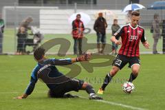 2. Bundesliga - FC Ingolstadt 04 - Saison 2014/2015 - Saisoneröffnung mit Mannschaftsvorstellung - Fanmannschaft gegen 1. Mannschaft Showspiel - Robert Bauer überwindet Torwart Bayram Abanoz