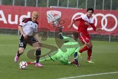 2. Bundesliga - Testspiel - FC Ingolstadt 04 - SpVgg Unterhaching - 2:1 - Danilo Soares Teodoro (15) spielt den Torwart aus und Jonas Hummels rettet den Ball vor dem Tor und im Nachschub erzielt Lukas Hinterseer (16) das 2:1