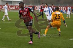 2. Bundesliga - Saison 2014/2015 - Testspiel - FC Ingolstadt 04 - SV Grödig -  Aloy Ihenacho links zieht ab zum 1:0 für Ingolstadt, Tor Jubel