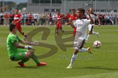 2. Bundesliga - Testspiel - FC Ingolstadt 04 - VfB Stuttgart II - Saison 2014/2015 - Stefan Lex (14) versprengt der Ball vor dem Torwart