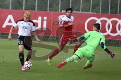 2. Bundesliga - Testspiel - FC Ingolstadt 04 - SpVgg Unterhaching - 2:1 - Danilo Soares Teodoro (15) spielt den Torwart aus und Jonas Hummels rettet den Ball vor dem Tor und im Nachschub erzielt Lukas Hinterseer (16) das 2:1