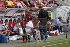 2. Bundesliga - Testspiel - FC Ingolstadt 04 - 1. FC Köln - Auswechslung, Cheftrainer Ralph Hasenhüttl und Co-Trainer Michael Henke wechseln Steffen Jainta (24) und Stefan Wannenwetsch (22) ein