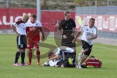 2. Bundesliga - Testspiel - FC Ingolstadt 04 - SpVgg Unterhaching - 2:1 - Konstantin Engel (20) am Boden verletzte sich schwer am Handgelenk