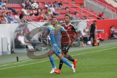 2. Bundesliga - Testspiel - FC Ingolstadt 04 - 1. FC Köln - links Jonas Hector gegen Lukas Hinterseer (16)