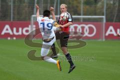 2. Bundesliga - Saison 2014/2015 - Testspiel - FC Ingolstadt 04 - SV Grödig - rechts Testspieler Tobias Levels (19) Zweikampf mit Pottmann (SV)