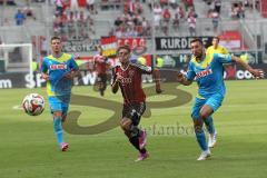 2. Bundesliga - Testspiel - FC Ingolstadt 04 - 1. FC Köln - links Kevin Wimmer, Stefan Lex (14) und rechts Dominic Maroh