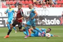 2. Bundesliga - Testspiel - FC Ingolstadt 04 - 1. FC Köln - Lukas Hinterseer (16) wird gestoppt von Dominic Maroh und Miso Brecko