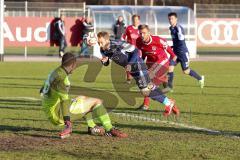 2. BL - Testspiel - FC Ingolstadt 04 - SpVgg Unterhaching -  Moritz Hartmann (9 - FC Ingolstadt 04) mit dem 1:0 Tor Kopfball, Torwart Stefan Marinovic keine Chance