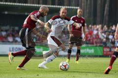 2. Bundesliga - Testspiel - FC Ingolstadt 04 - 1. FC Nürnberg 2:1 - links Javier Pinola und rechts Moritz Hartmann (9)